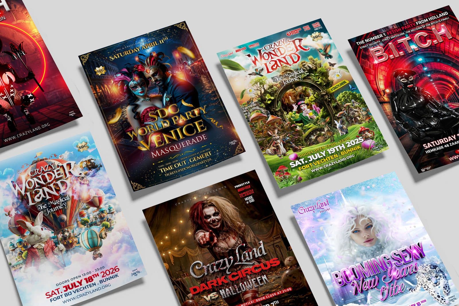 15 jaar visuele identiteit voor Crazyland — detail